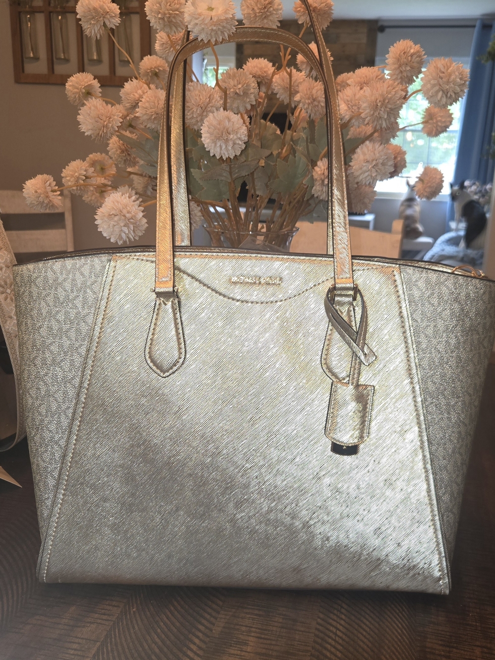 Michael Kors Metallic Gold Saffiano Tote